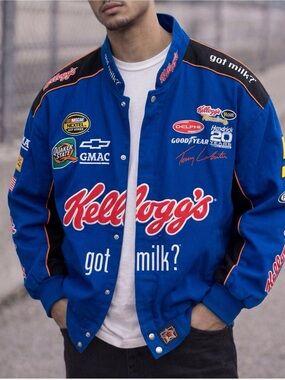Men’s Terry Labonte Blue Kellogg's NASCAR Jacket Size 3xl
